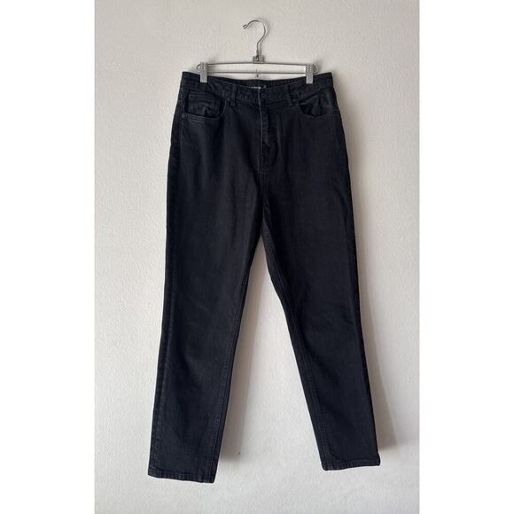 Frank And Oak Denim - Frank And Oak Women’s Size 30 Stevie High Rise Tapered Fit Jeans Black Zip